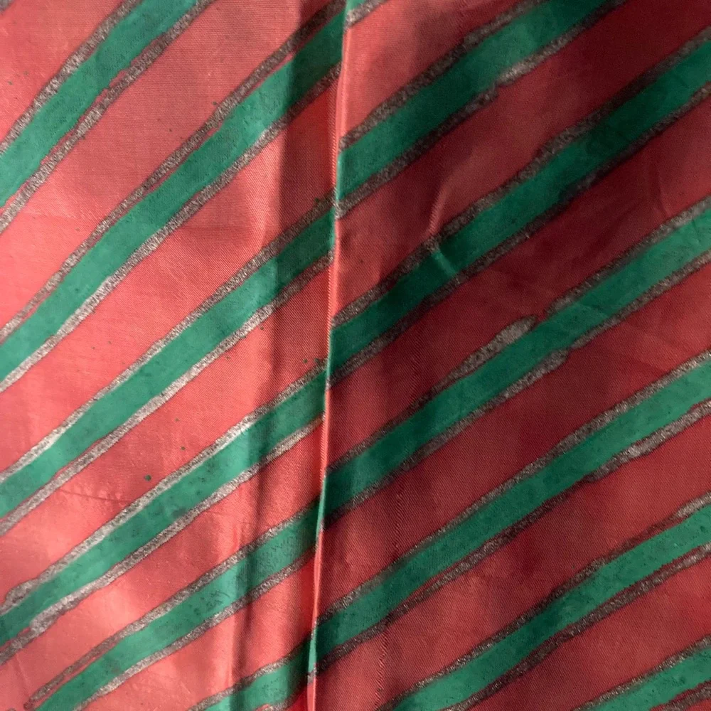 Multicolored Block printed silk stole/dupatta - Picture 12 of 16